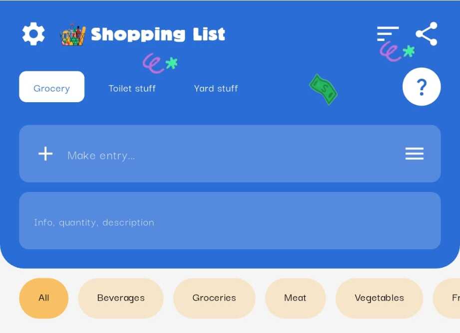 A shared shopping list in Awa